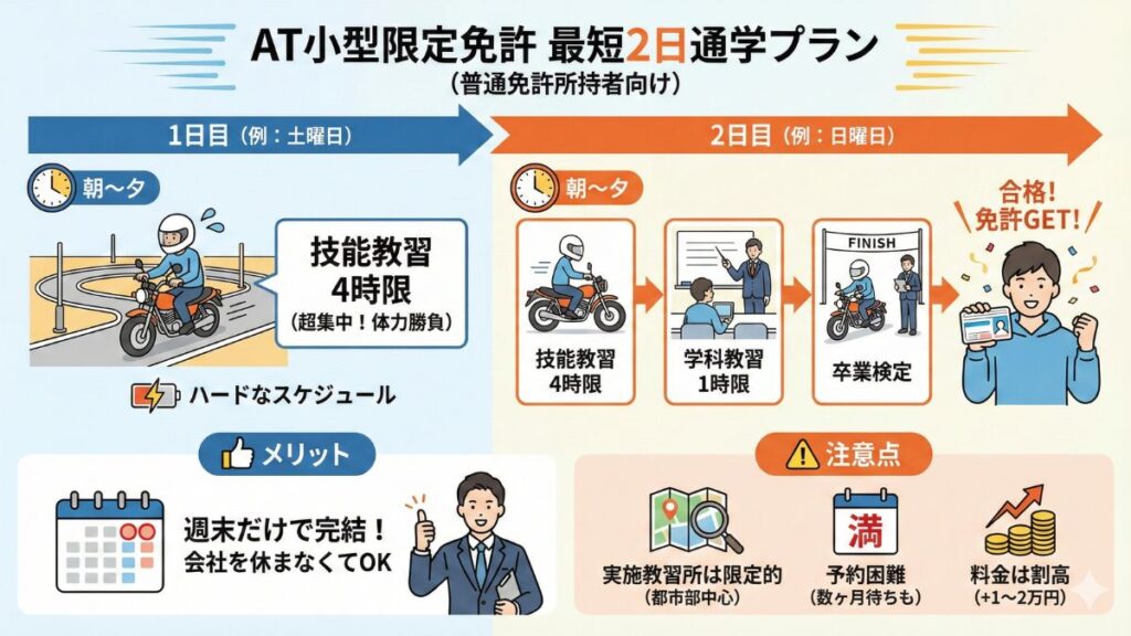 最短2日の通学教習で効率よく免許を手に入れる方法