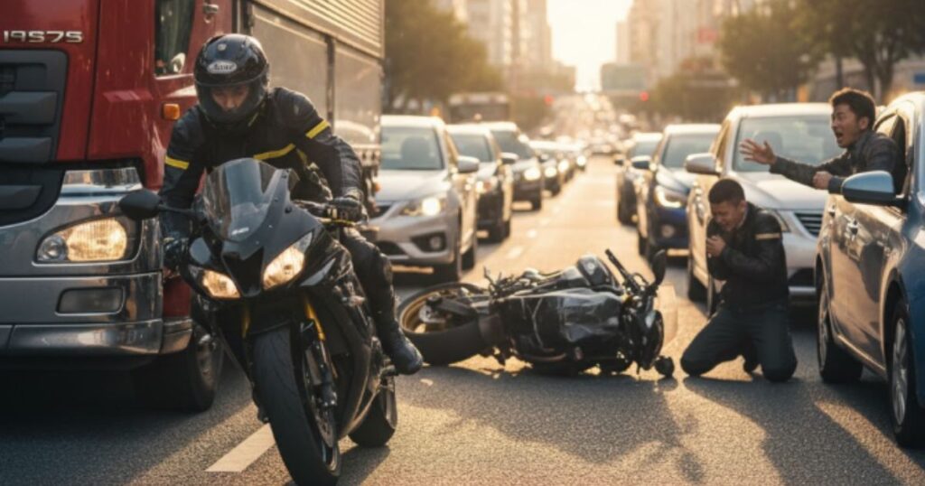 信号待ちのすり抜けと停止線