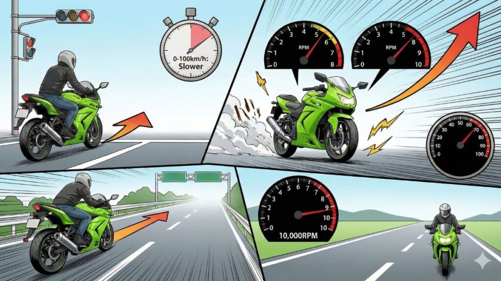 0-100km加速性能とエンジンの吹け上がり