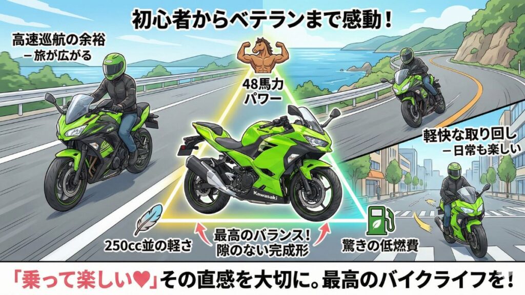 Ninja400の馬力や燃費と最高速のまとめ