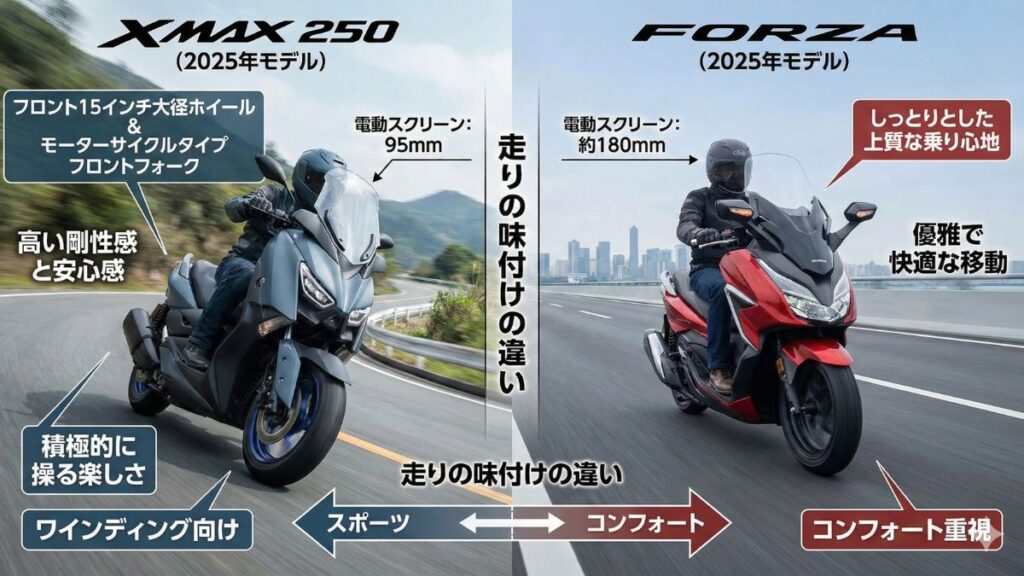 XMAX250の新型2025年モデルの走行性能