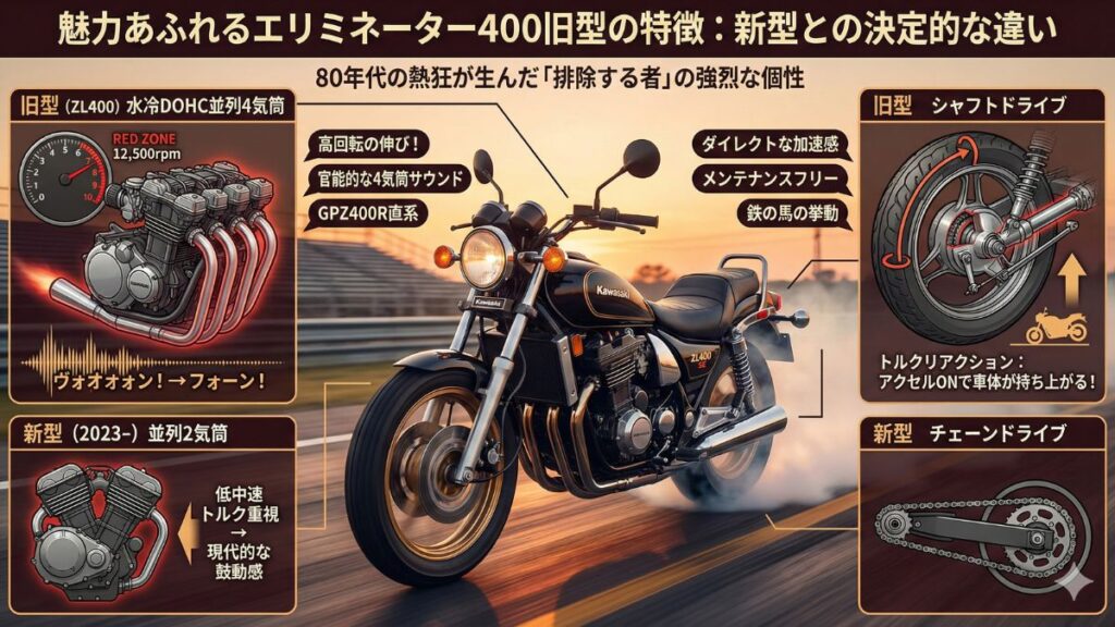 魅力あふれるエリミネーター400旧型の特徴