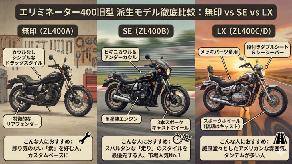 派生モデルSEとLXの違いを解説