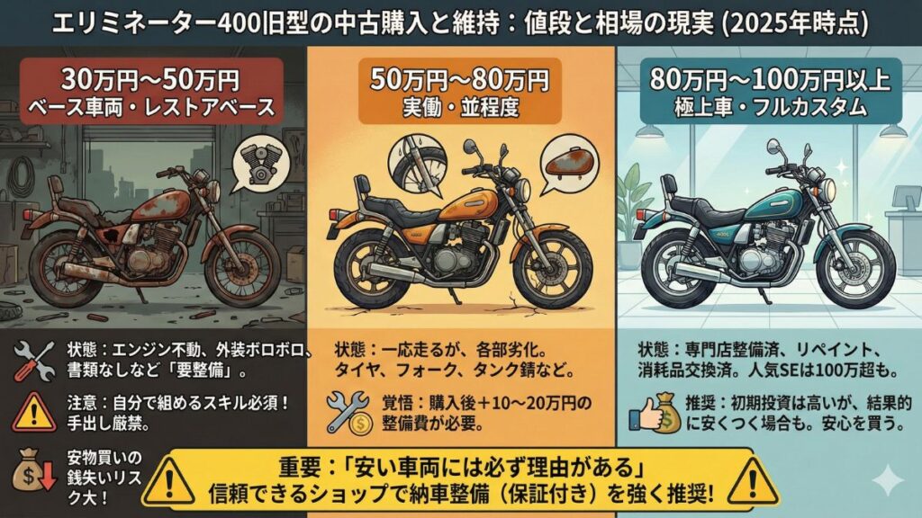エリミネーター400旧型の中古購入と維持