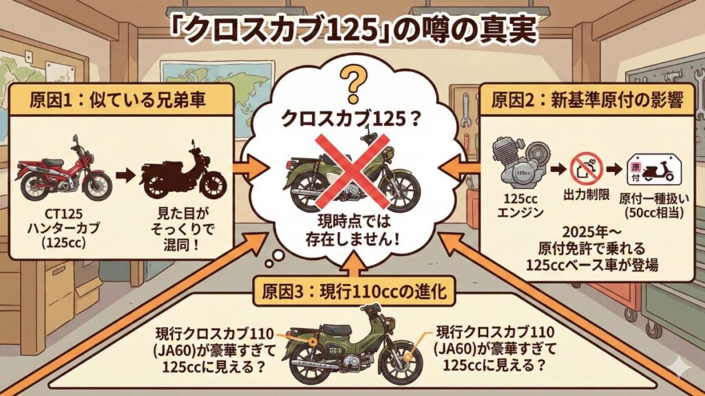 検索されているクロスカブの125の新車の正体
