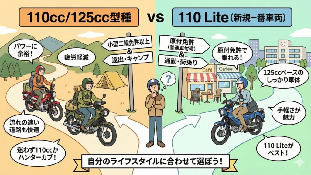 125ccのハンターカブとクロスカブの決定的な違い