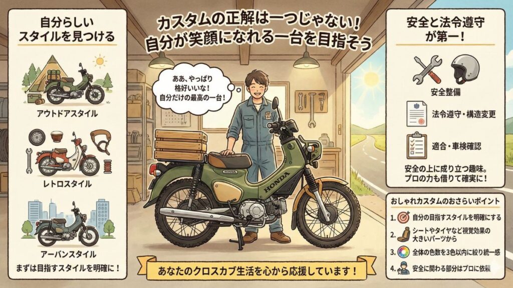 自分らしいクロスカブのカスタムでおしゃれを極める