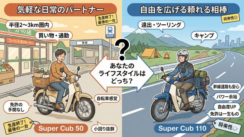 スーパーカブ50と110はどっちが良いか