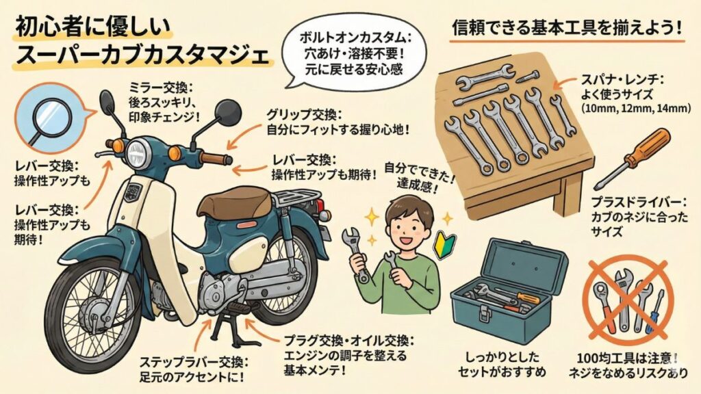 スーパーカブ カスタム例 3選！初心者も安い予算でかっこよく