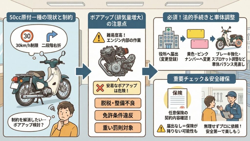 モデル別の特徴に合わせたスーパーカブのカスタム例