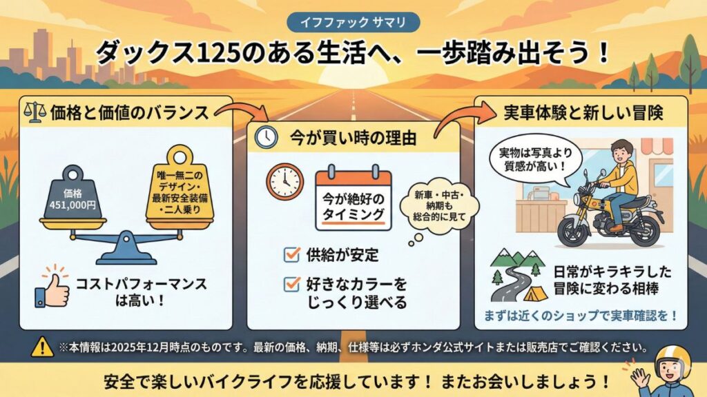 ホンダのダックス125新型の価格情報を総まとめ
