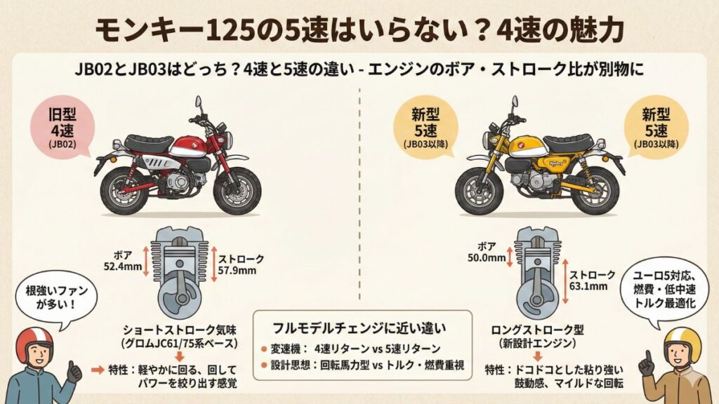 モンキー125の5速はいらない？4速の魅力