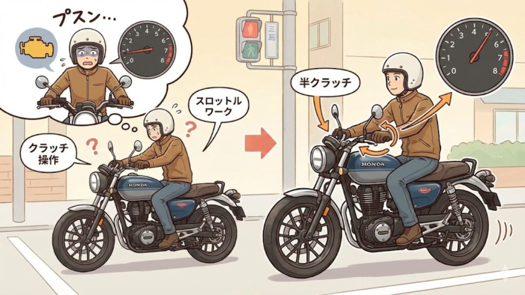 GB350のエンストしやすい理由と初心者向けの対策方法