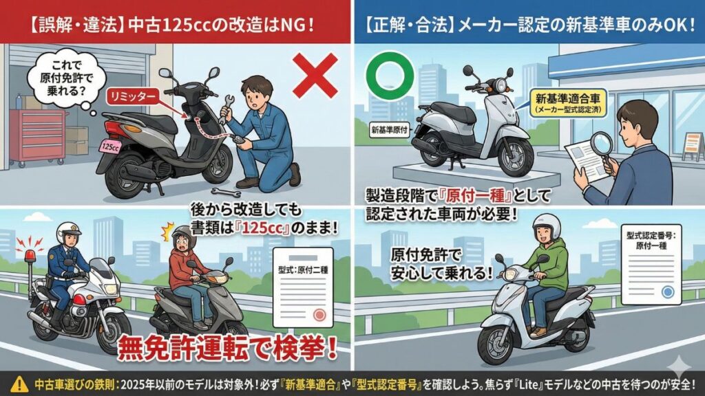 中古の125ccは新基準原付として乗れるのか