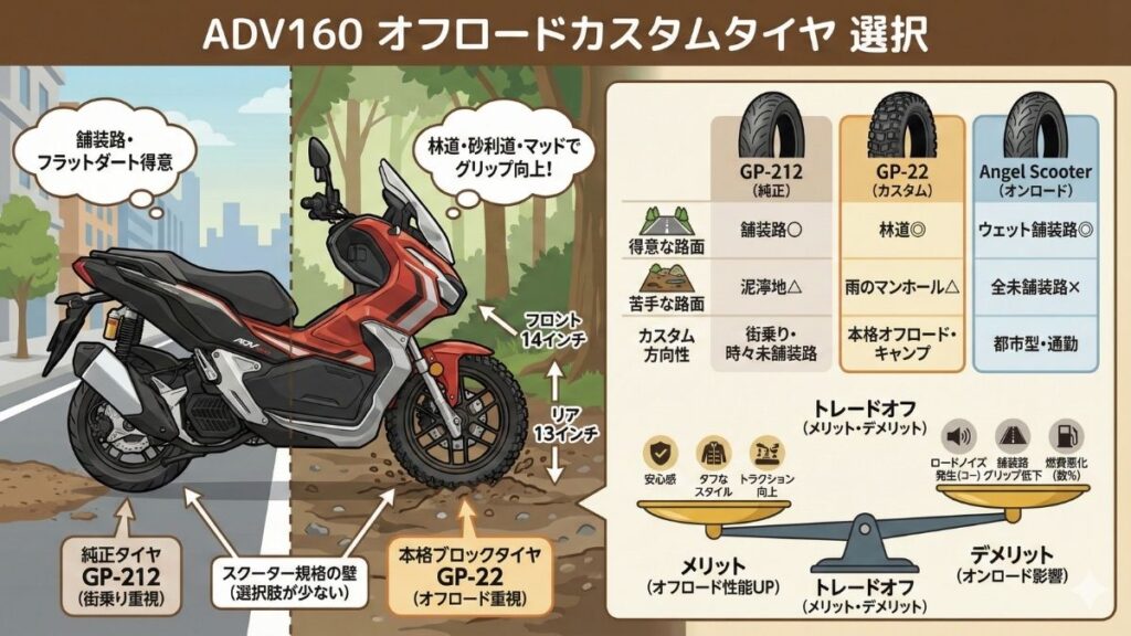 ADV160 オフロードカスタムの基本とパーツ選び