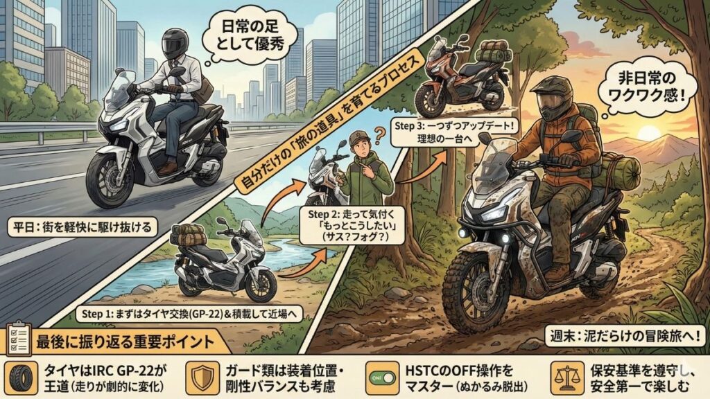 ADV160 オフロードカスタムで広がる冒険の旅
