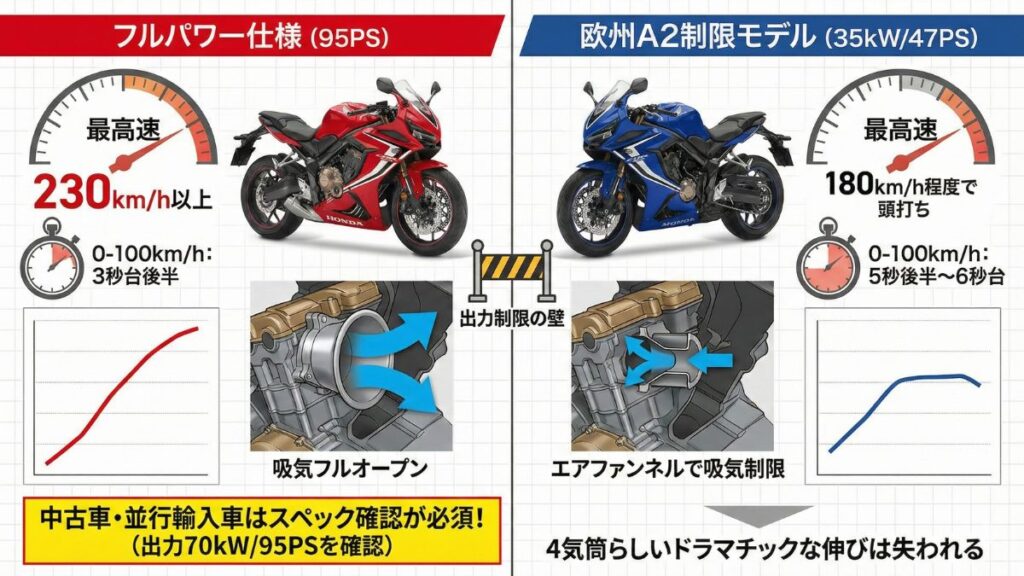 欧州A2制限モデルにおける加速性能の低下