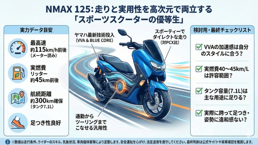 NMAX 125の最高速や燃費に関するまとめ