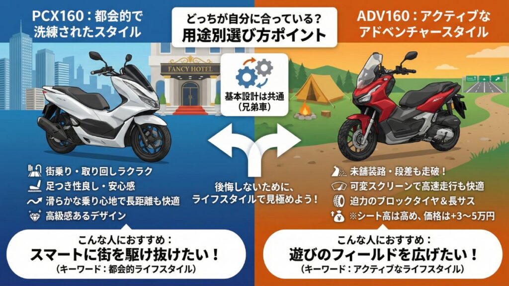 ADV160と迷う方へ送る用途別の選び方