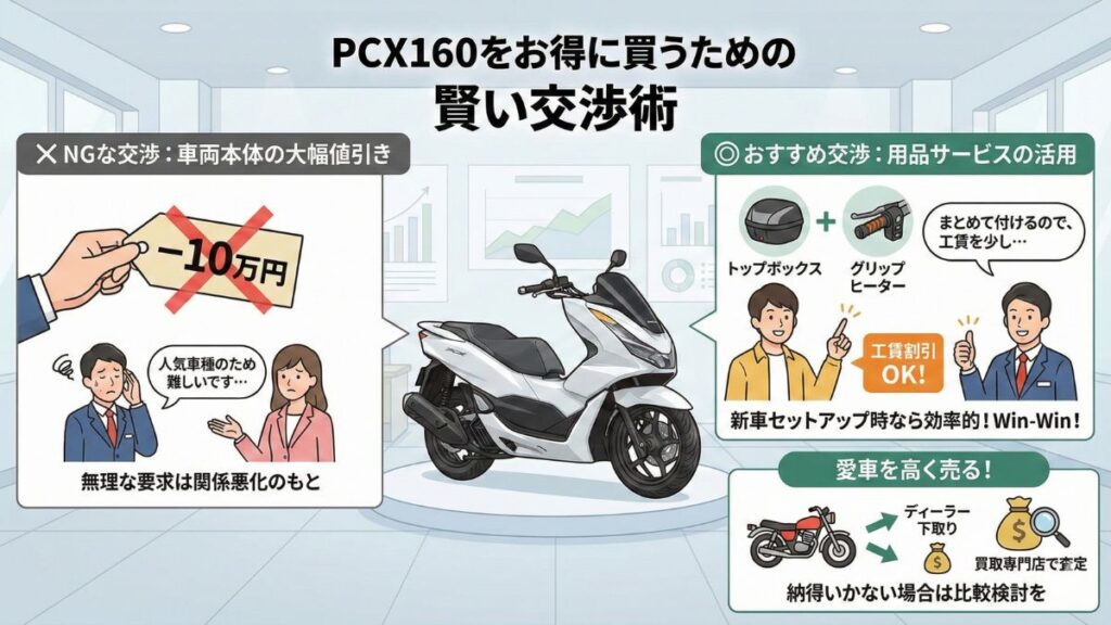 PCX160の新車や乗り出し価格をお得にするコツ