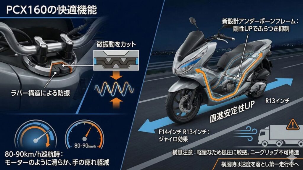 高速道路を走行する際の巡航性能とエンジン振動