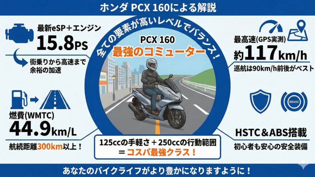 PCX 160の最高速やスペックから見る実力まとめ