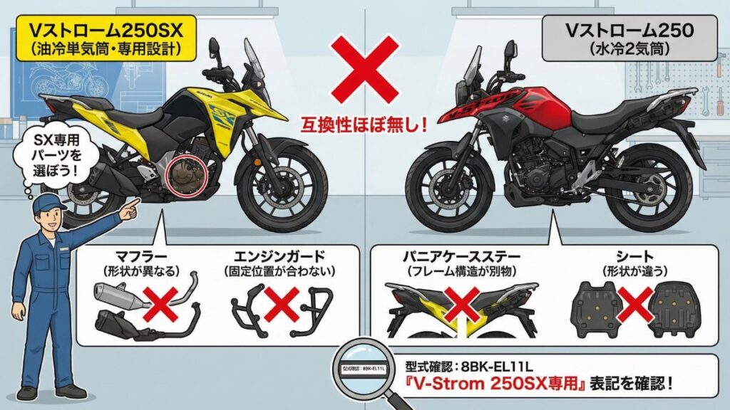 Vストローム250SXのカスタム基本と注意点