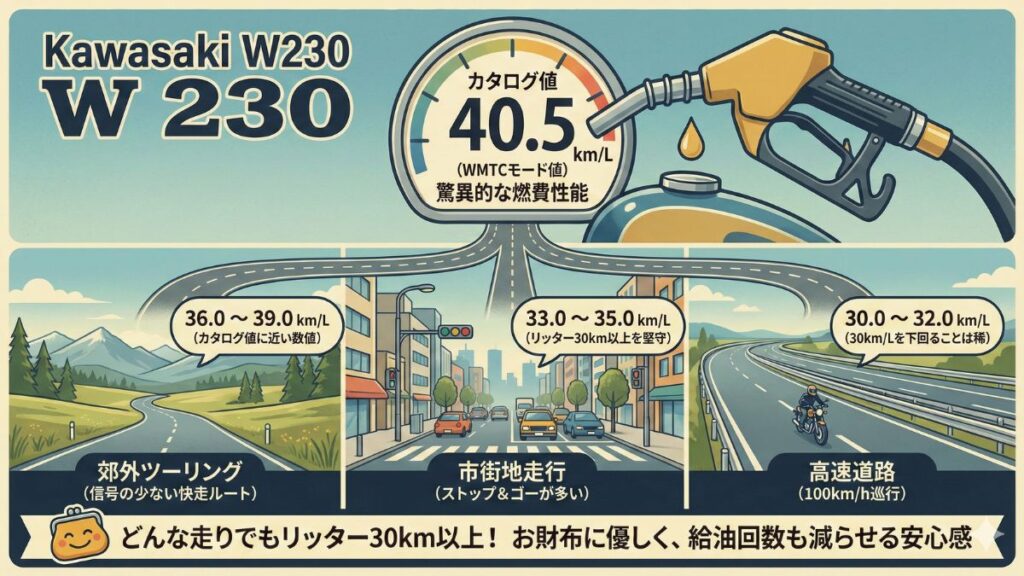 カタログ値40キロに迫る優れた燃費性能