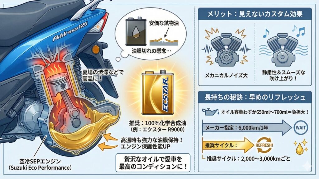 100%化学合成オイルでSEPエンジンの性能を維持