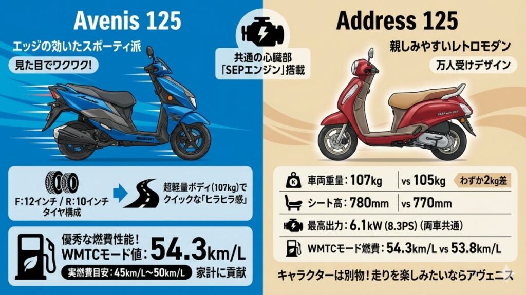 アドレス125と比較した走行性能や燃費の実測