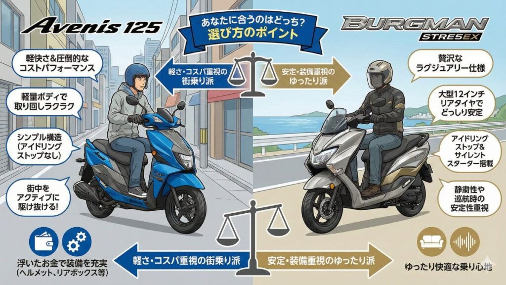 バーグマンストリート125EXとの違いと選び方