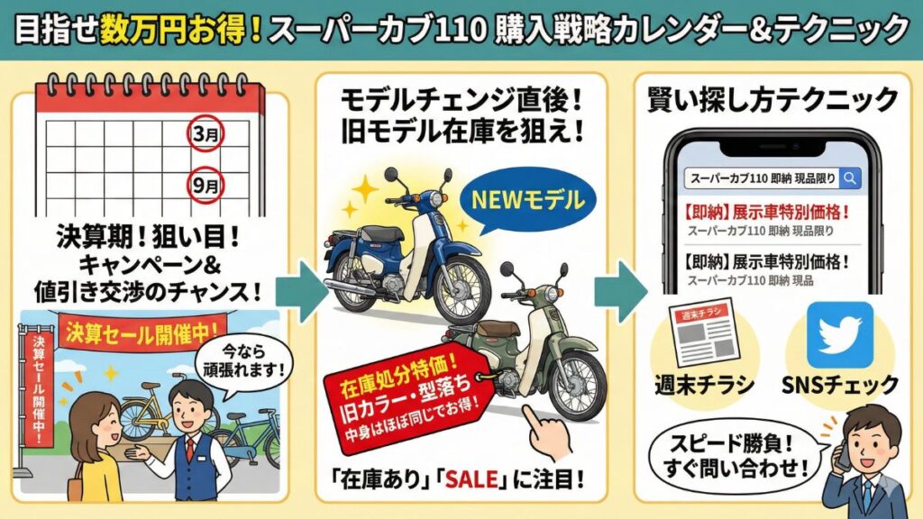 スーパーカブ110の新車を安く手に入れる購入戦略