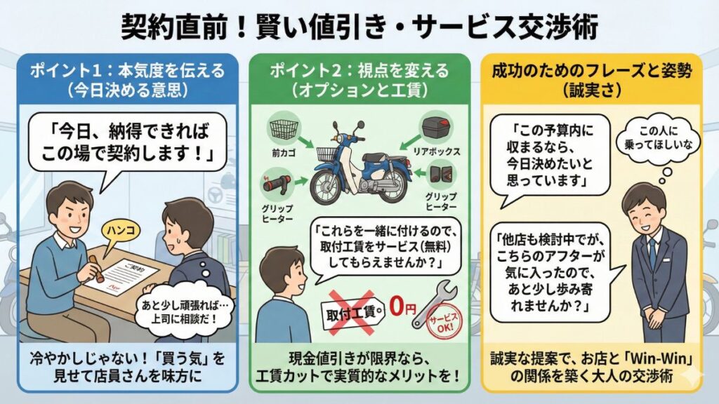 契約前の値引き交渉を有利に進めるためのテクニック