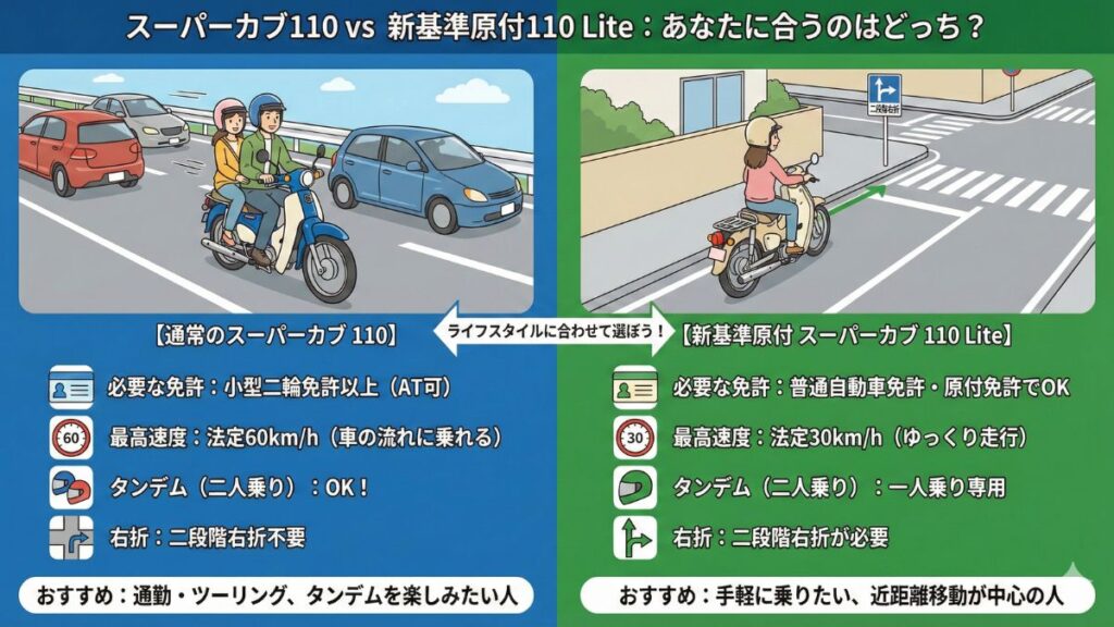 新基準原付（110 Lite）との違いと選び方のポイント