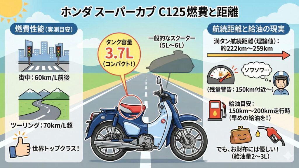 燃費性能とタンク容量から見る航続距離
