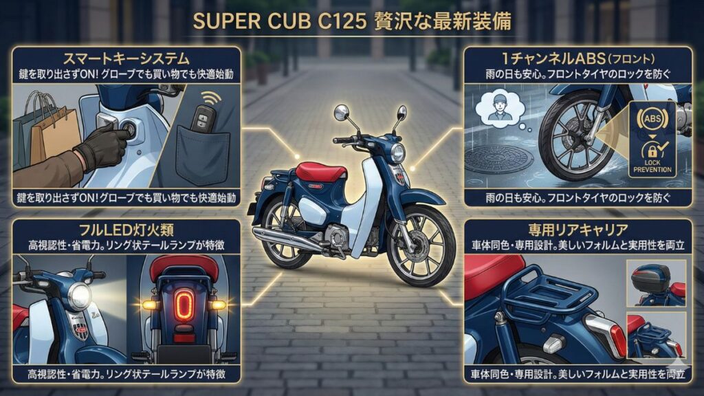 スマートキーやABSなど最新装備の魅力