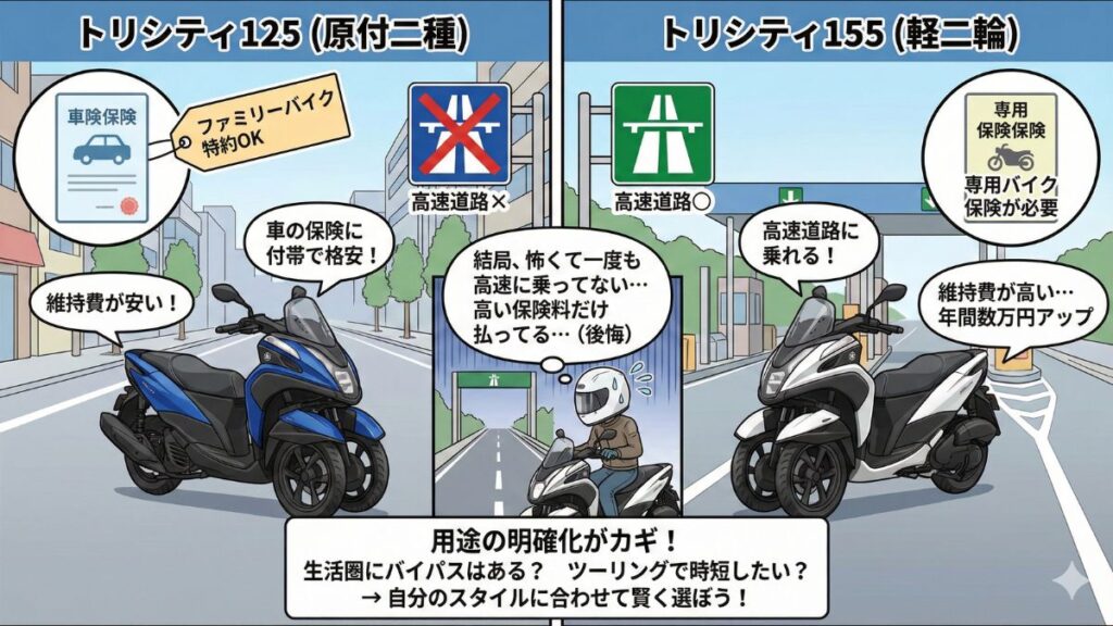 トリシティ155と125はどっちを選ぶべきか