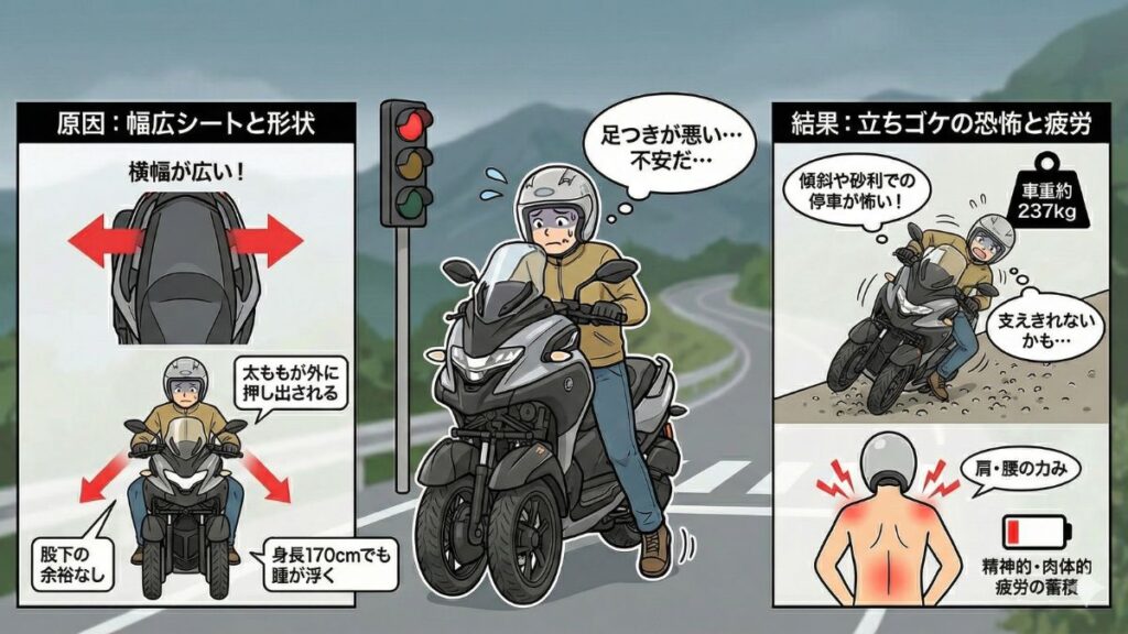 トリシティ300のツーリングがつらいと感じる原因