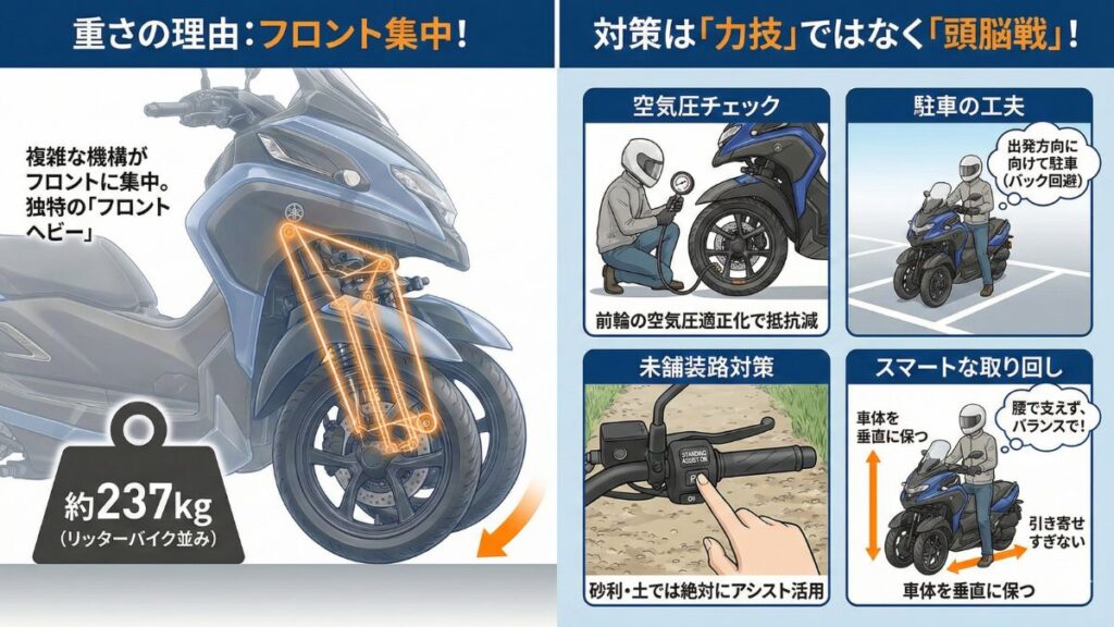 スタンディングアシストの使い方のコツで重さを克服