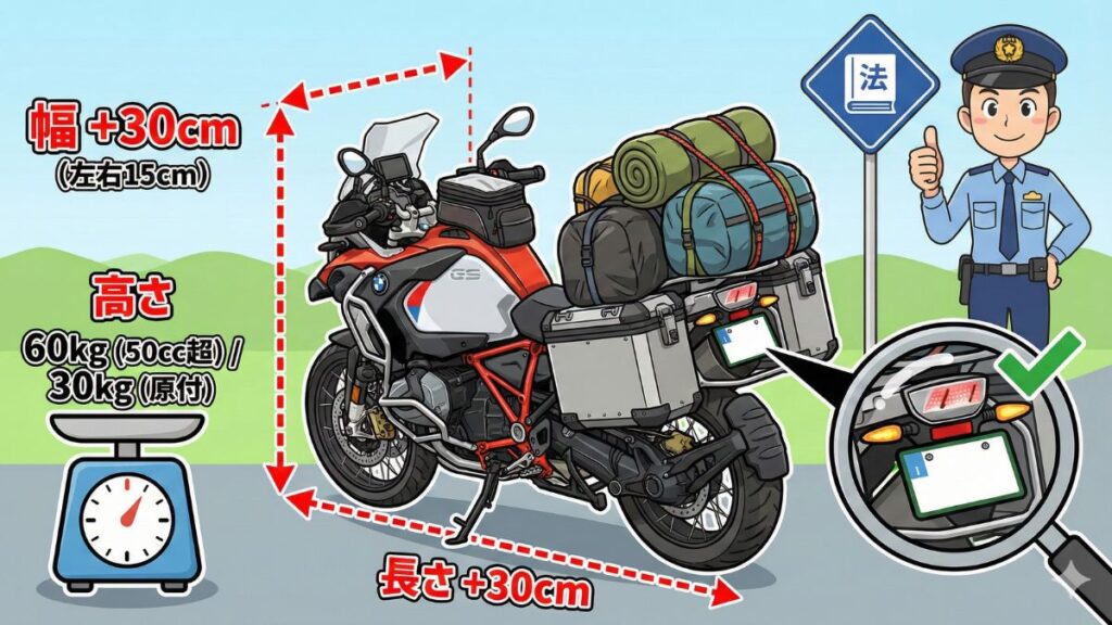バイクの積載に関する法律ガイド！重量・サイズ制限や違反を解説