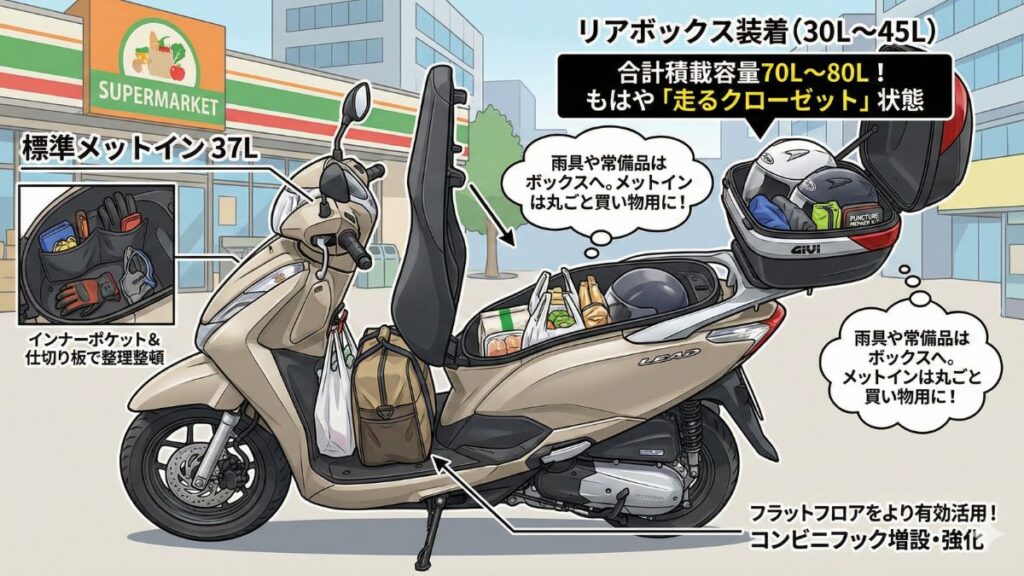 メットイン容量を最大化する積載カスタム