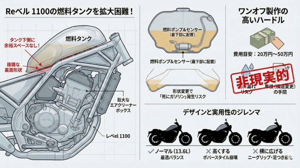 タンク交換やビッグタンク化が困難な設計上の理由