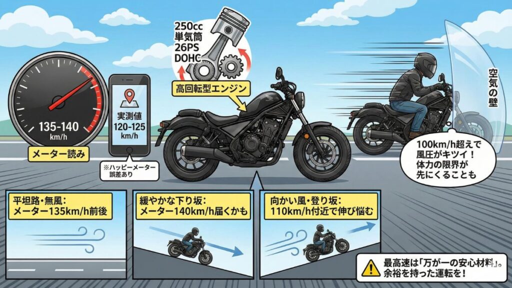 レブル250の最高速や馬力の実力は？性能を徹底検証