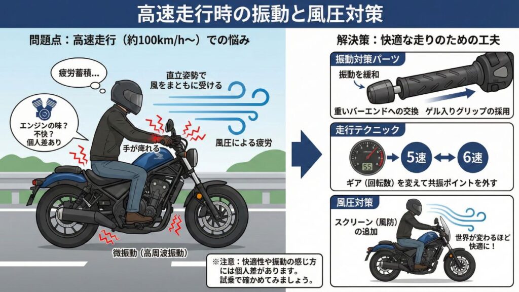 振動によるレブル500の後悔を避けるための対策