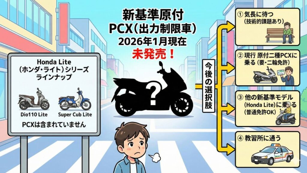【2026最新】新基準原付PCXは発売される？免許の条件や注意点を解説