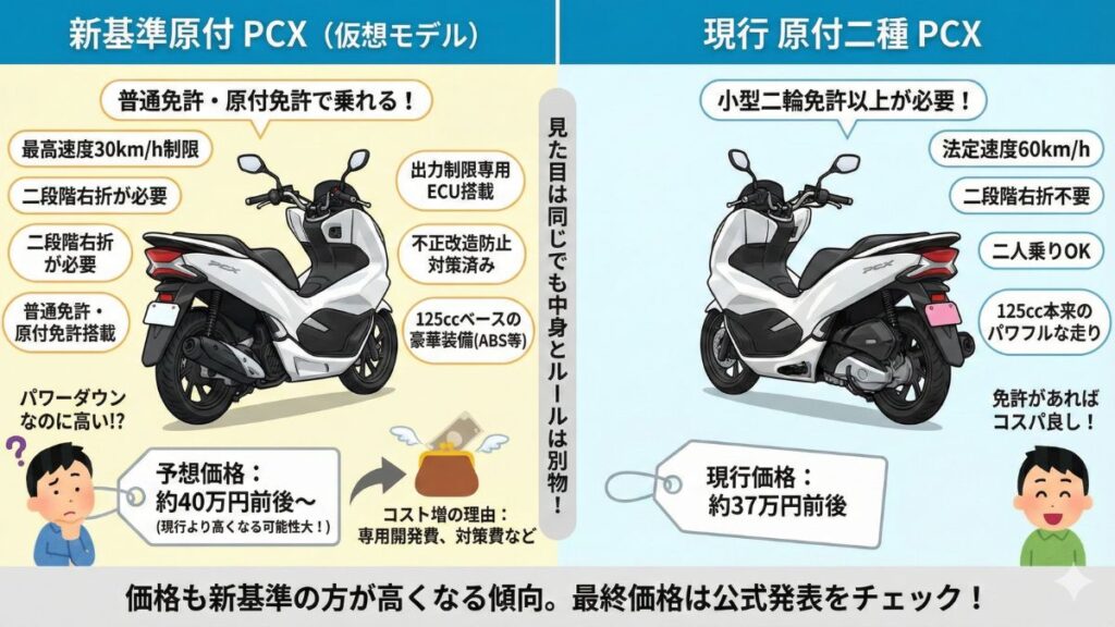 普通免許で新基準原付のPCXに乗るための条件