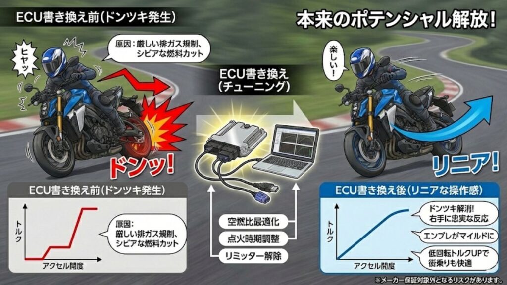 ECU書き換えによるドンツキ解消と性能向上