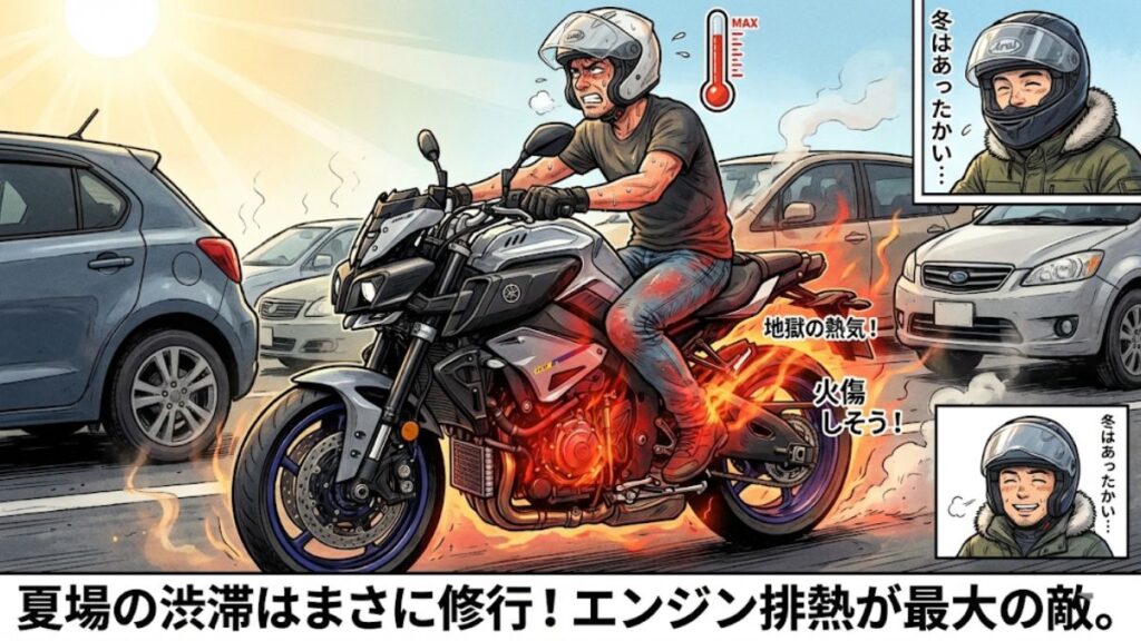 過酷な排熱問題と夏場のツーリングにおける評価