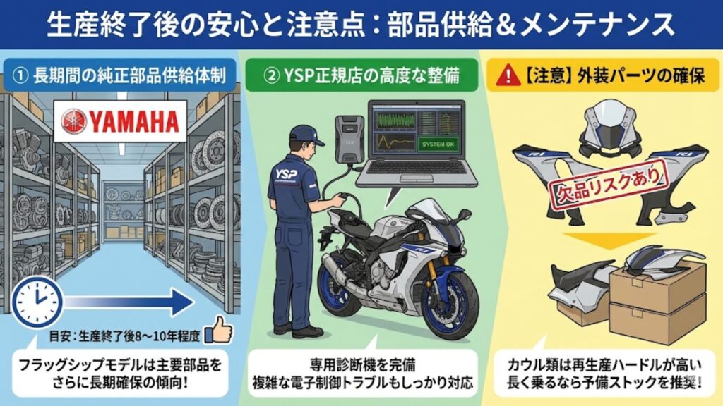 生産終了後の部品供給体制とメンテナンスに関する安心