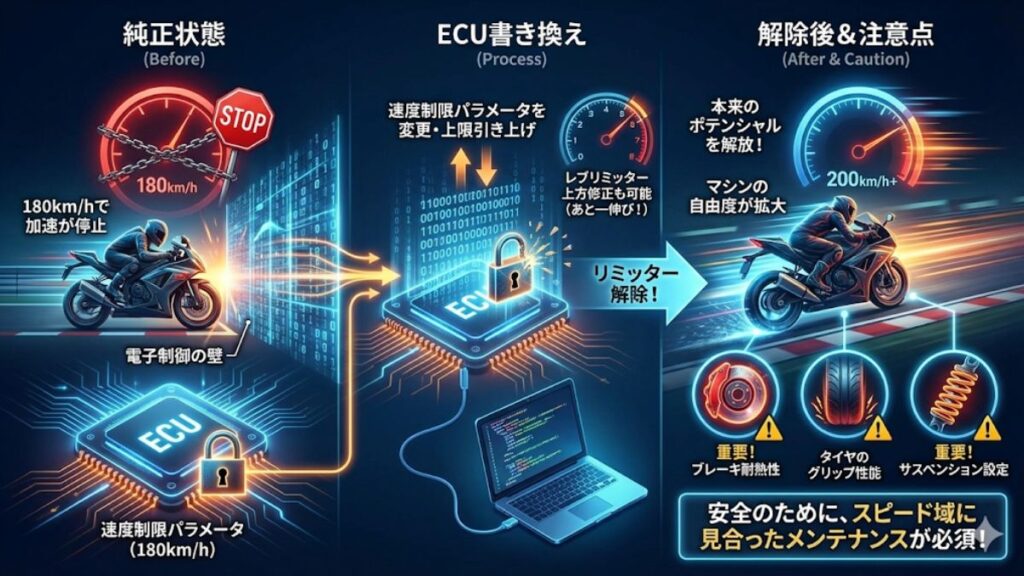 ECU書き換えによるリミッター解除の仕組み